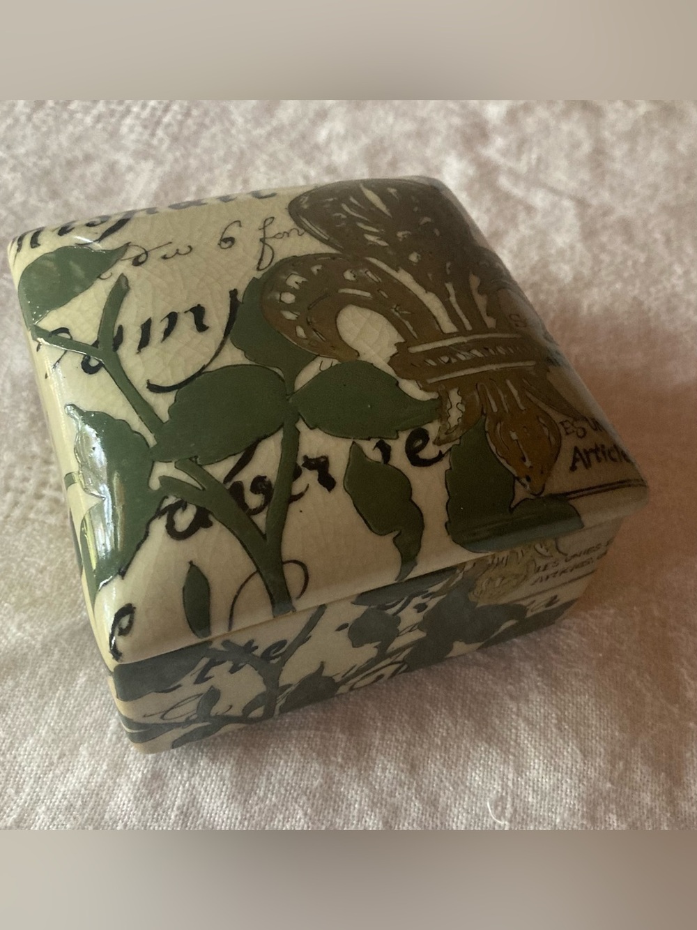 Fleur de Lis Ceramic Trinket Box By HOMART ⚜️